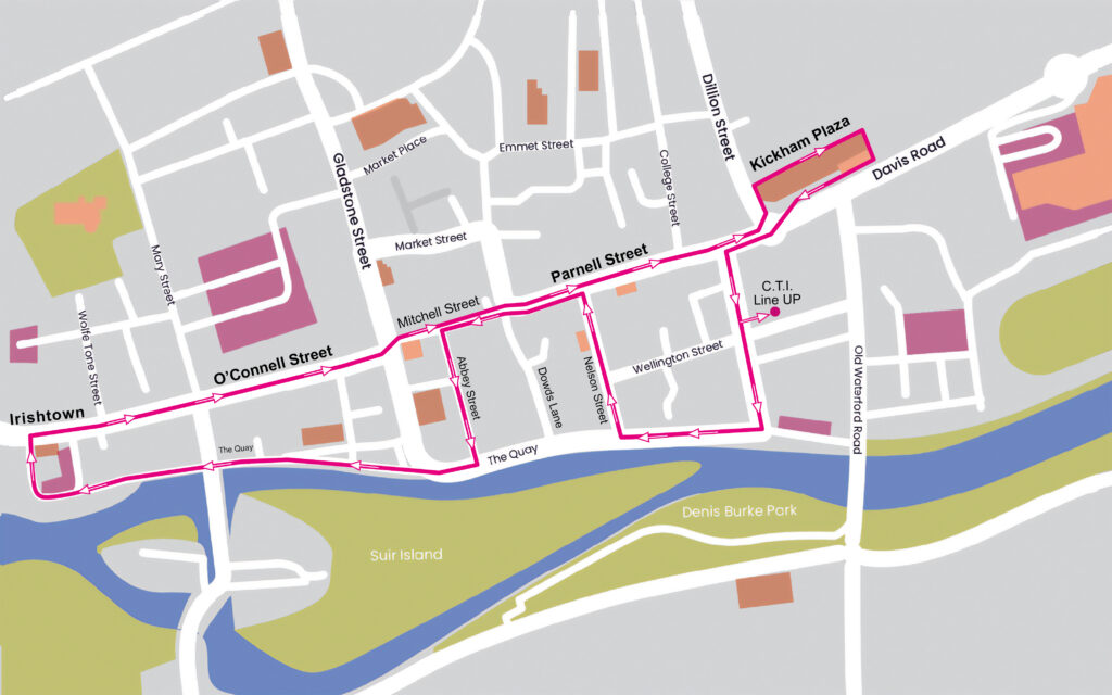 LUXE Street Procession Map - Clonmel Junction Arts Festival