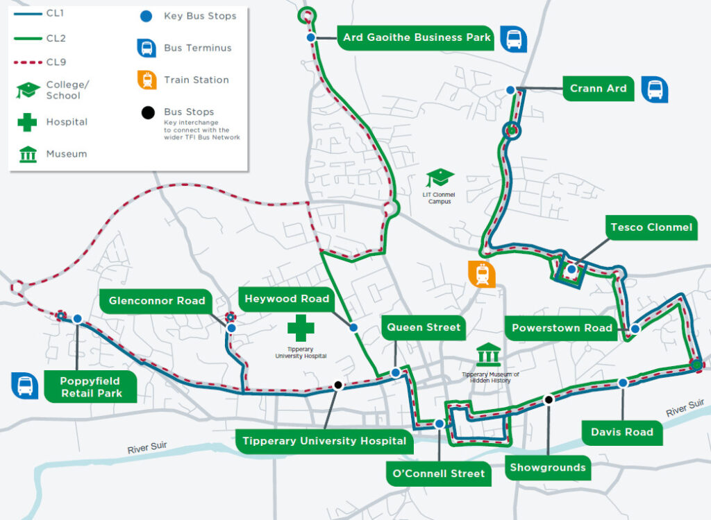 Clonmel Local Link Route Map Clonmel Local Link Route Map