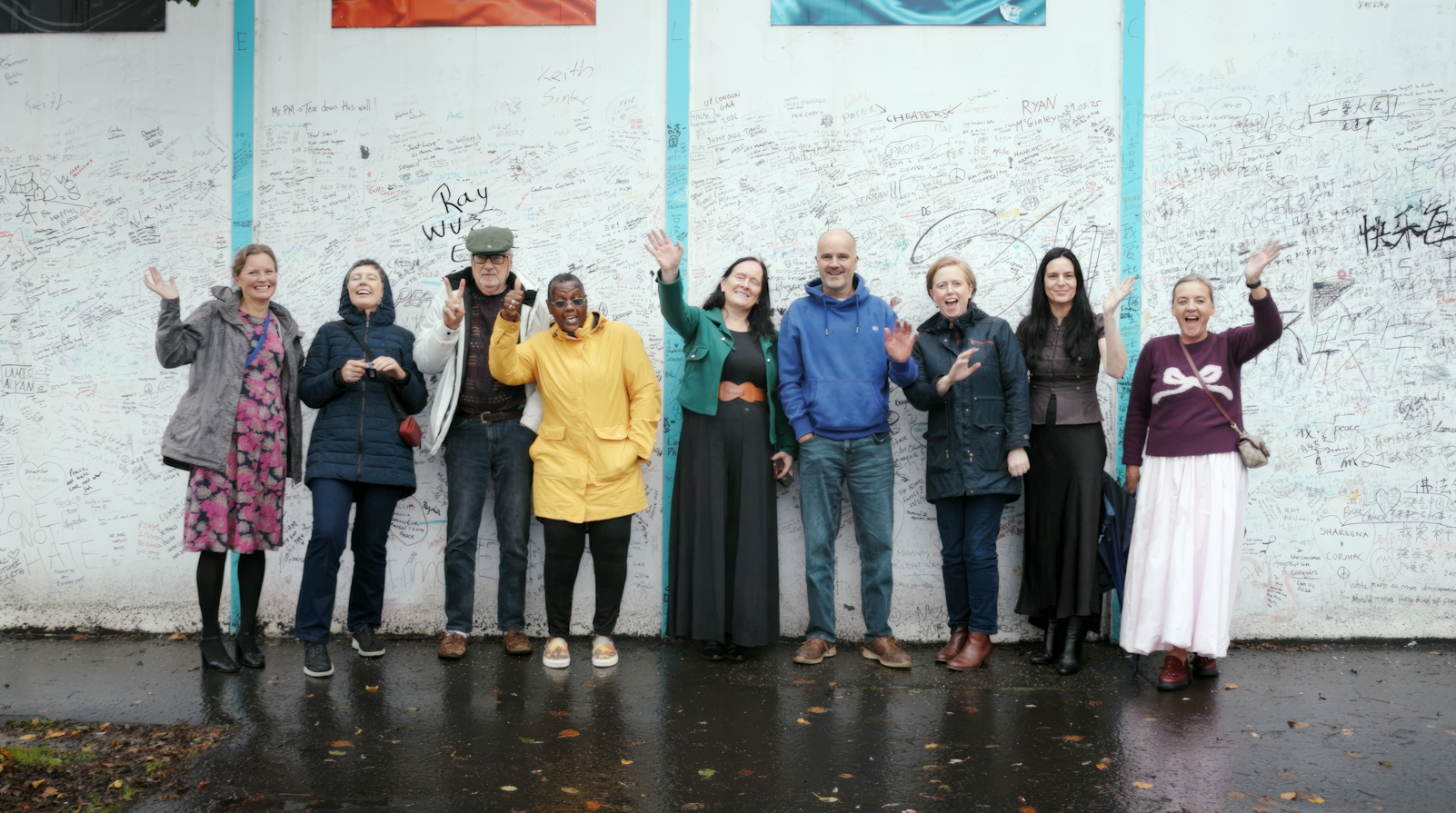 The Salvage Symphony participants from Clonmel visit the Peace Wall in Northern Ireland